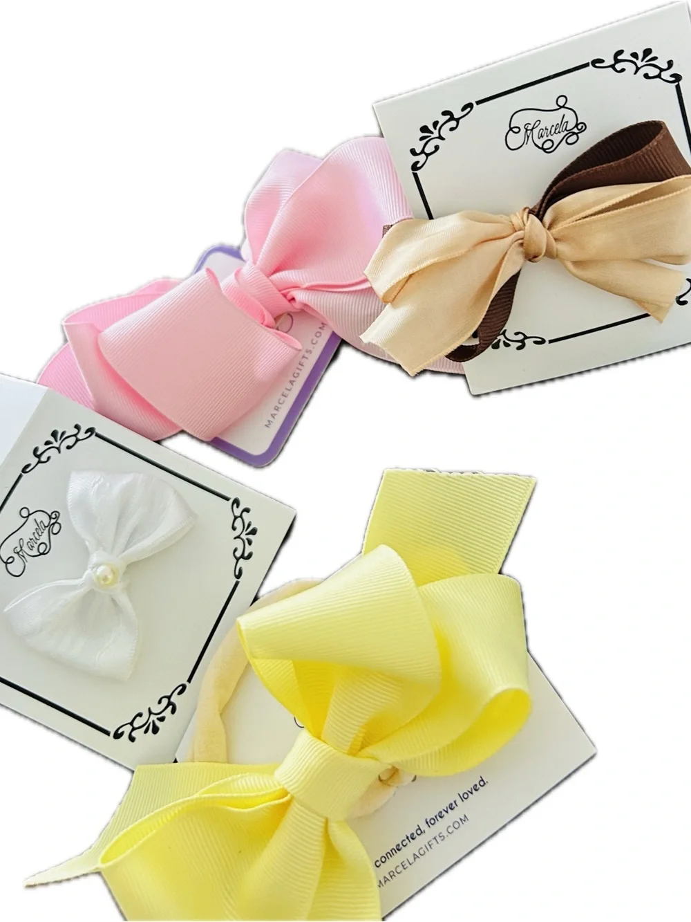 PACK of FIVE Assorted Girls Hair Bows Five Colors Party Dressup Hair Accessories